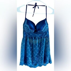 Elegant Blue Lace Babydoll Lingerie